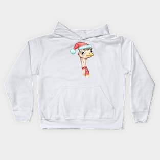 Cute Ostrich Drawing Kids Hoodie